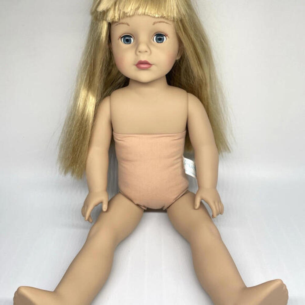 2007 Madame Alexander 18" Blonde Blue Eyes Sleep Eyes Soft Body Doll Nude